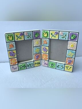 "Our Grandma Is The Best" Picture Frame. Russ Berrie. Cottage Core Floral
